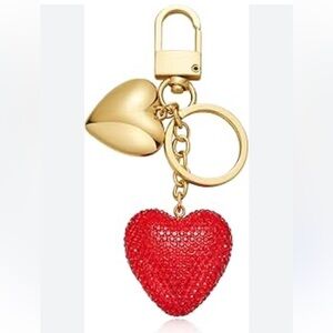 Leith Glittering Red Heart Bag Charm